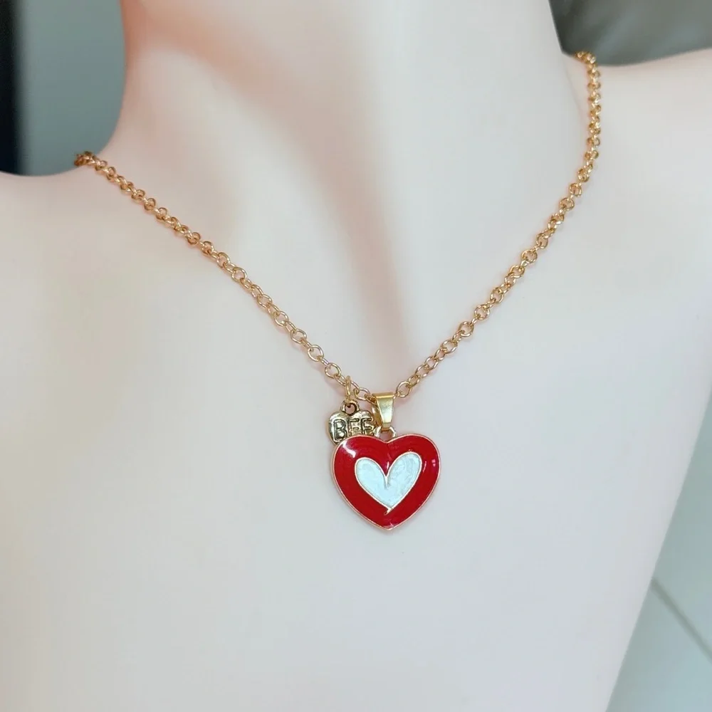 ⚜️  Red Heart Pendant Necklace